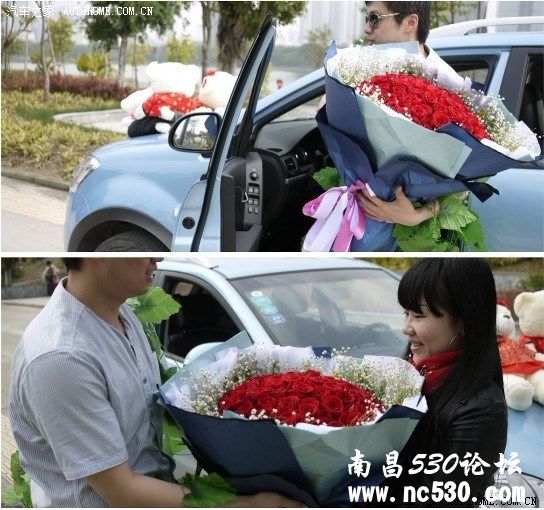 南湖公园惊现奔放男，送车送花送美女，给力~~