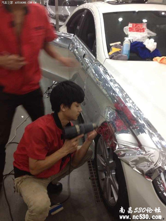 奔驰cls300电镀银贴膜~~摄人心魂的电镀银哇~~