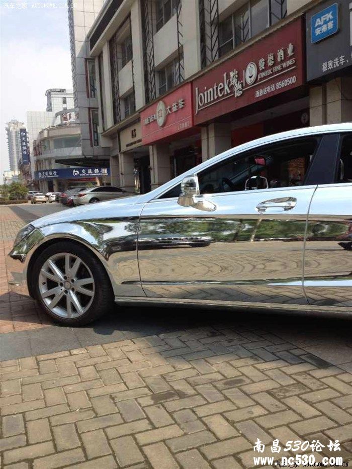 奔驰cls300电镀银贴膜~~摄人心魂的电镀银哇~~